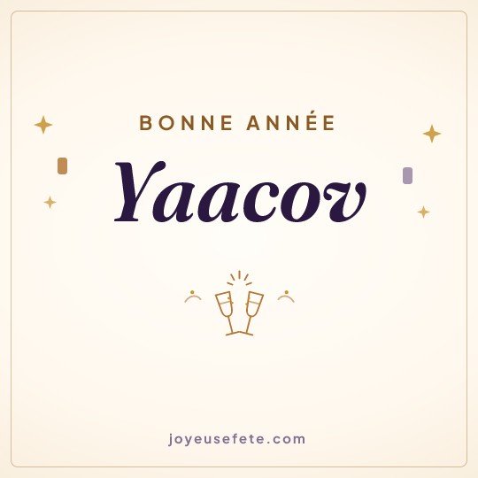 Image carrée « Bonne année Yaacov » pour WhatsApp