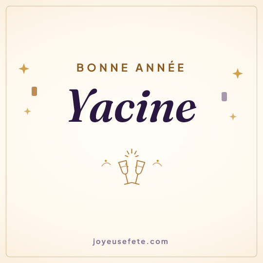 Image carrée « Bonne année Yacine » pour WhatsApp