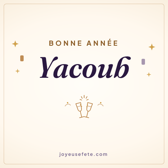 Image carrée « Bonne année Yacoub » pour WhatsApp