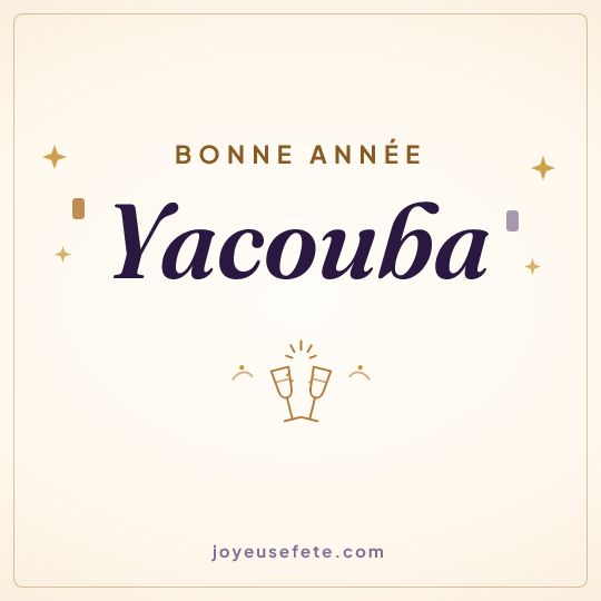 Image carrée « Bonne année Yacouba » pour WhatsApp