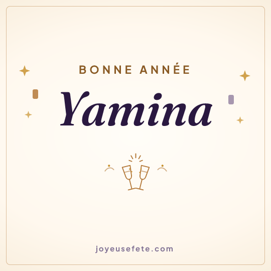 Image carrée « Bonne année Yamina » pour WhatsApp