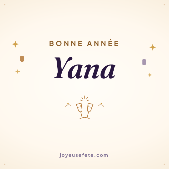 Image carrée « Bonne année Yana » pour WhatsApp