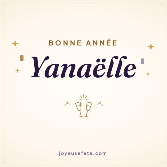 Image carrée « Bonne année Yanaëlle » pour WhatsApp