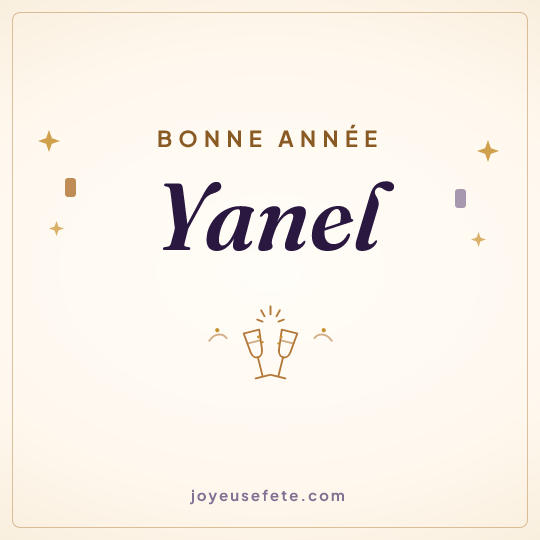 Image carrée « Bonne année Yanel » pour WhatsApp