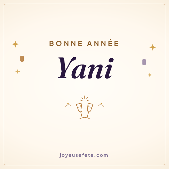 Image carrée « Bonne année Yani » pour WhatsApp