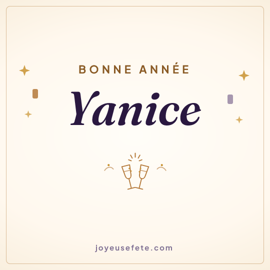 Image carrée « Bonne année Yanice » pour WhatsApp