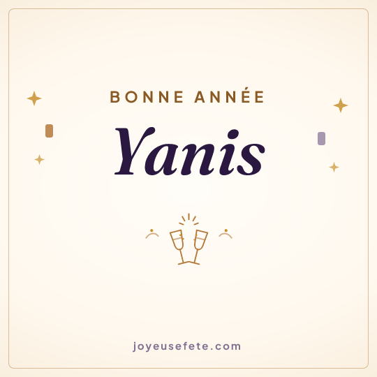 Image carrée « Bonne année Yanis » pour WhatsApp