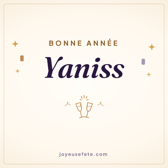 Image carrée « Bonne année Yaniss » pour WhatsApp
