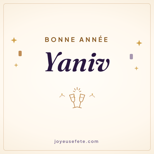 Image carrée « Bonne année Yaniv » pour WhatsApp