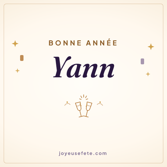 Image carrée « Bonne année Yann » pour WhatsApp