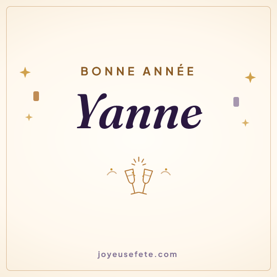 Image carrée « Bonne année Yanne » pour WhatsApp