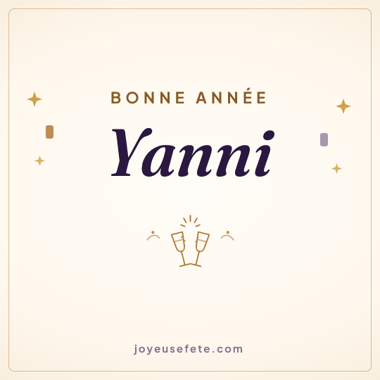 Image carrée « Bonne année Yanni » pour WhatsApp