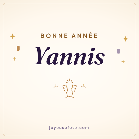 Image carrée « Bonne année Yannis » pour WhatsApp
