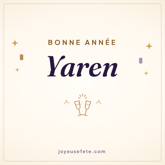 Image carrée « Bonne année Yaren » pour WhatsApp