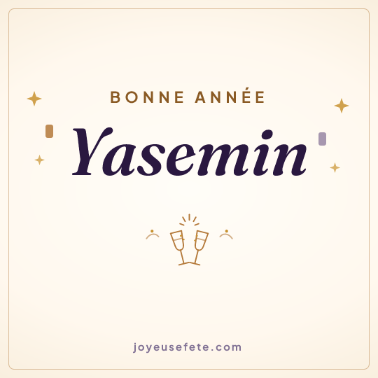 Image carrée « Bonne année Yasemin » pour WhatsApp