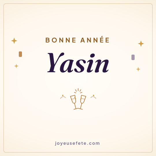 Image carrée « Bonne année Yasin » pour WhatsApp