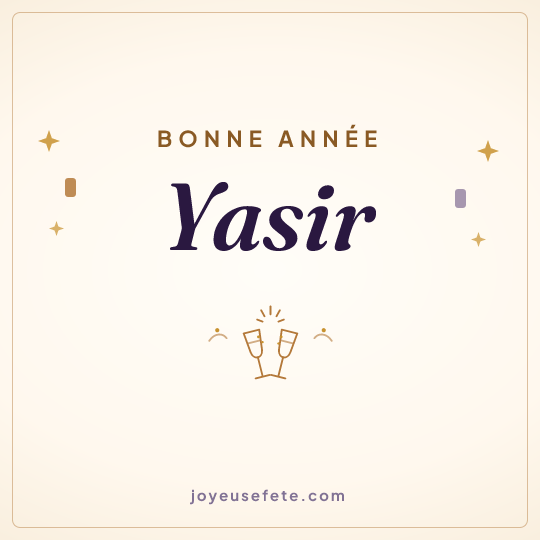 Image carrée « Bonne année Yasir » pour WhatsApp