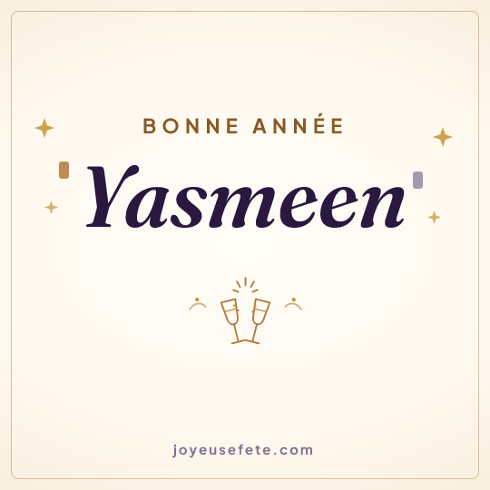 Image carrée « Bonne année Yasmeen » pour WhatsApp