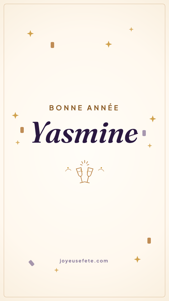 Image « Bonne année Yasmine » au format story