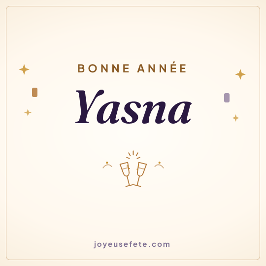 Image carrée « Bonne année Yasna » pour WhatsApp