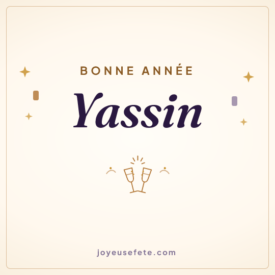 Image carrée « Bonne année Yassin » pour WhatsApp