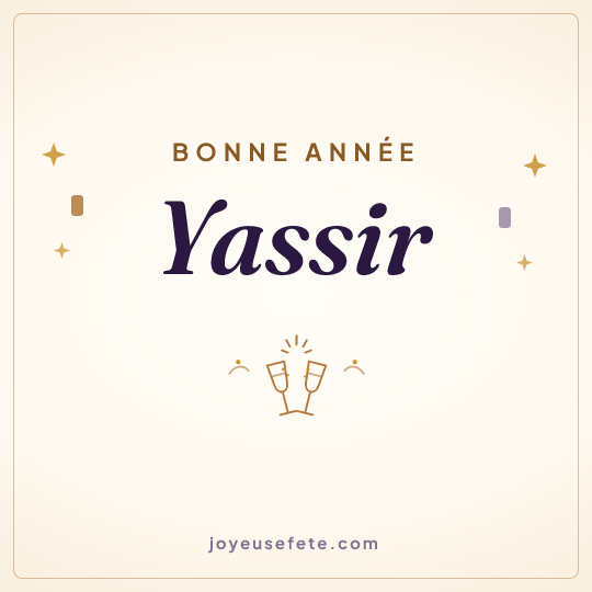 Image carrée « Bonne année Yassir » pour WhatsApp