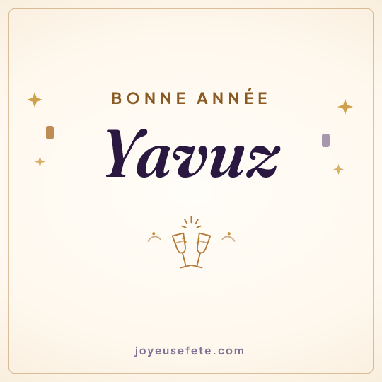 Image carrée « Bonne année Yavuz » pour WhatsApp
