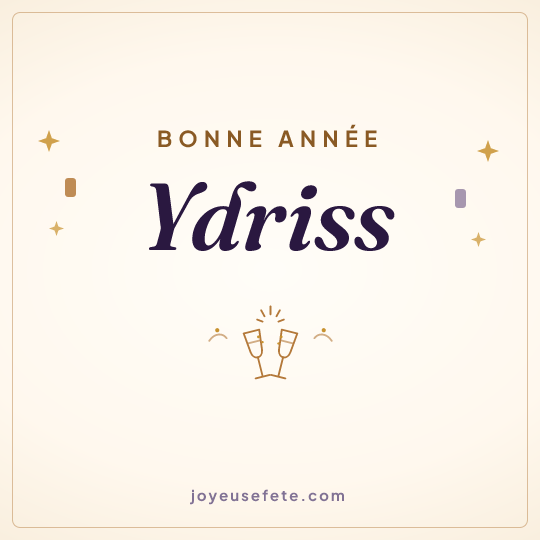 Image carrée « Bonne année Ydriss » pour WhatsApp