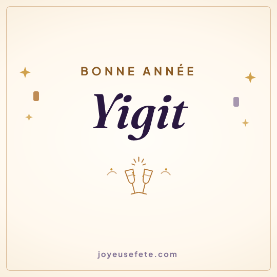 Image carrée « Bonne année Yigit » pour WhatsApp