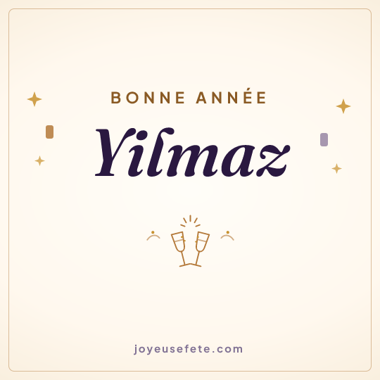 Image carrée « Bonne année Yilmaz » pour WhatsApp