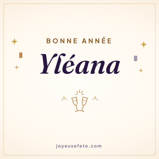 Image carrée « Bonne année Yléana » pour WhatsApp