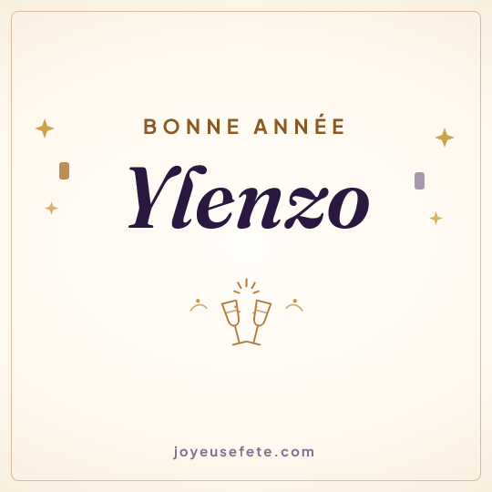 Image carrée « Bonne année Ylenzo » pour WhatsApp