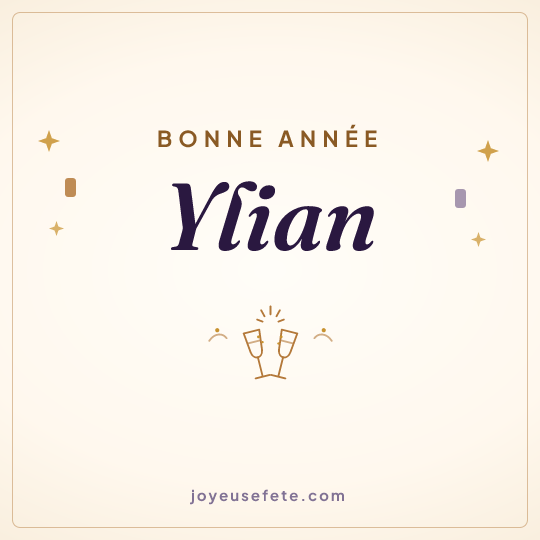 Image carrée « Bonne année Ylian » pour WhatsApp