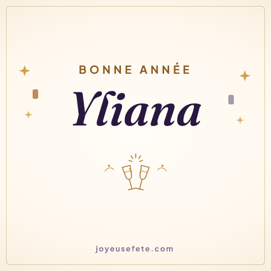 Image carrée « Bonne année Yliana » pour WhatsApp