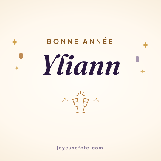 Image carrée « Bonne année Yliann » pour WhatsApp