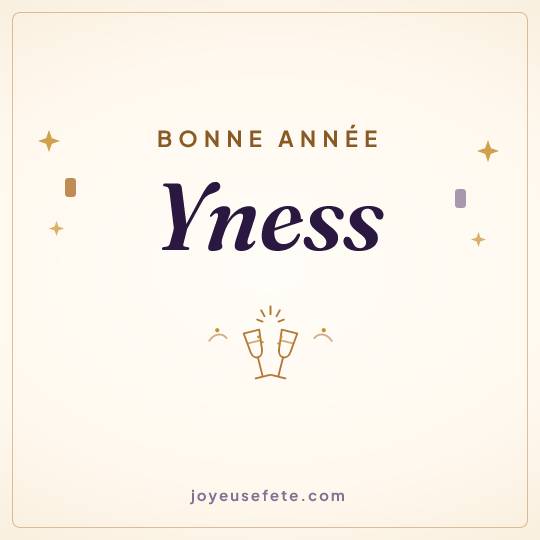 Image carrée « Bonne année Yness » pour WhatsApp