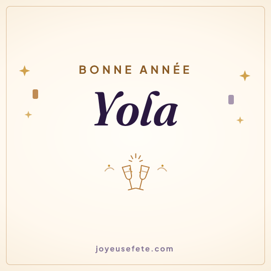Image carrée « Bonne année Yola » pour WhatsApp