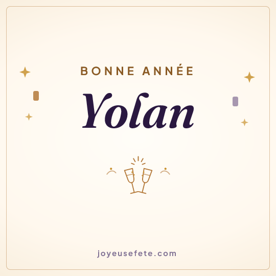 Image carrée « Bonne année Yolan » pour WhatsApp
