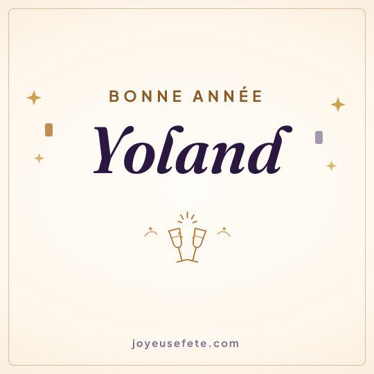Image carrée « Bonne année Yoland » pour WhatsApp