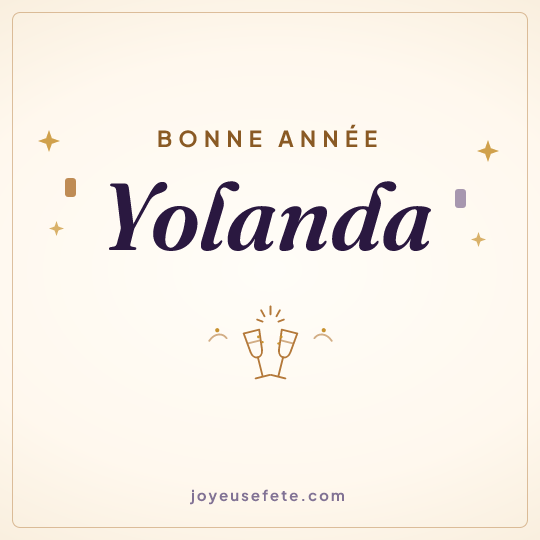 Image carrée « Bonne année Yolanda » pour WhatsApp