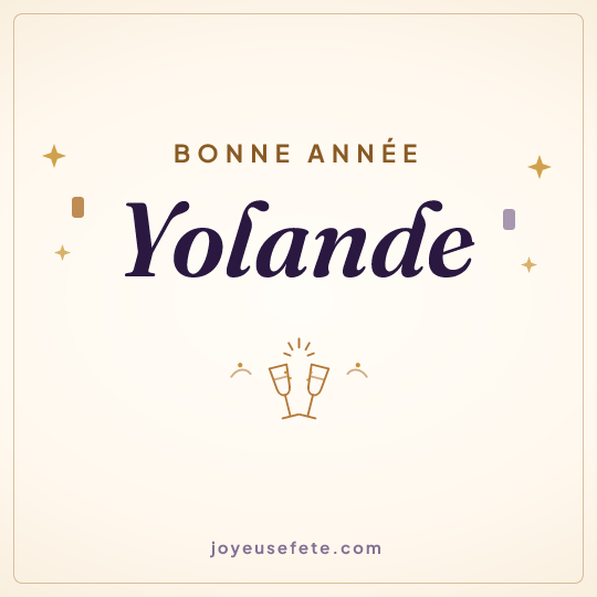 Image carrée « Bonne année Yolande » pour WhatsApp