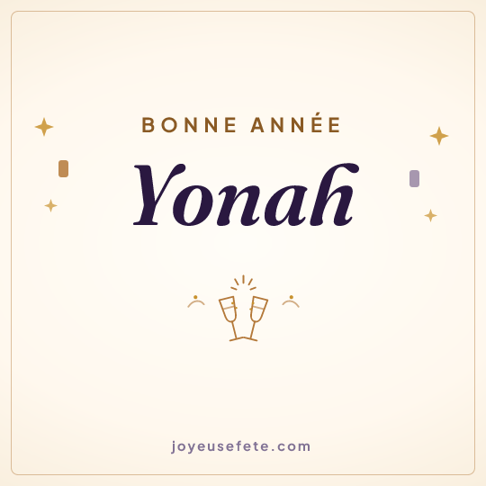 Image carrée « Bonne année Yonah » pour WhatsApp