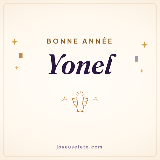 Image carrée « Bonne année Yonel » pour WhatsApp