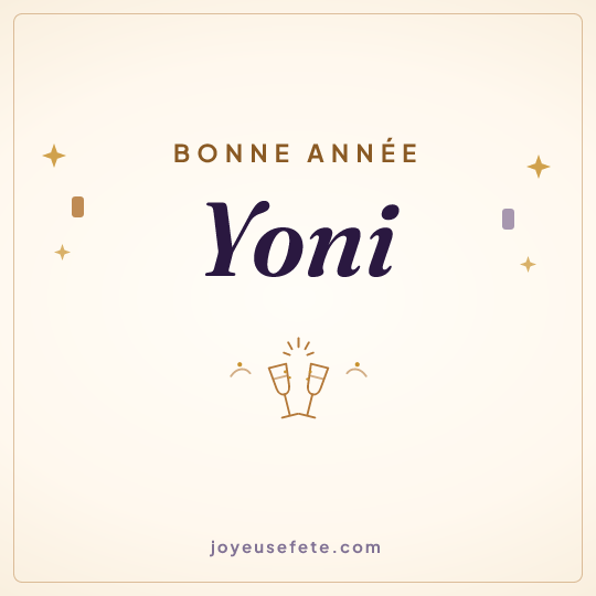 Image carrée « Bonne année Yoni » pour WhatsApp