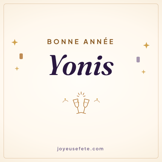 Image carrée « Bonne année Yonis » pour WhatsApp