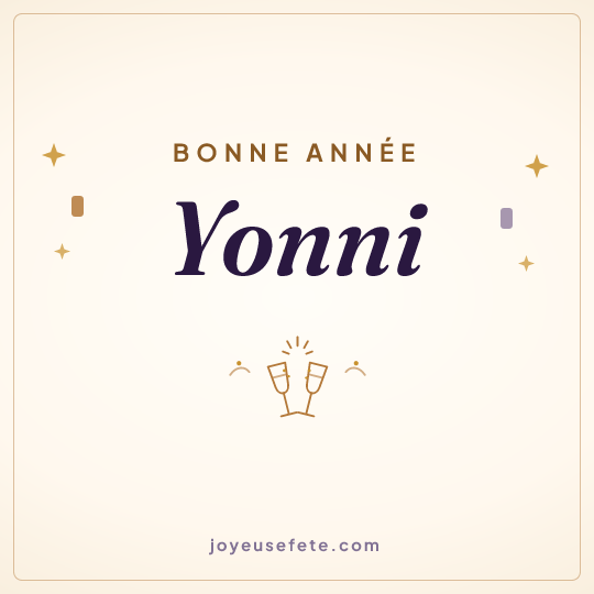 Image carrée « Bonne année Yonni » pour WhatsApp