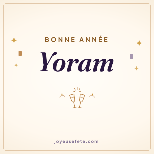 Image carrée « Bonne année Yoram » pour WhatsApp