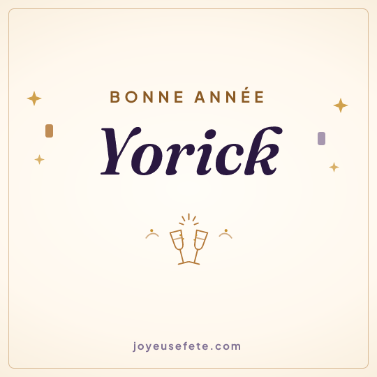 Image carrée « Bonne année Yorick » pour WhatsApp