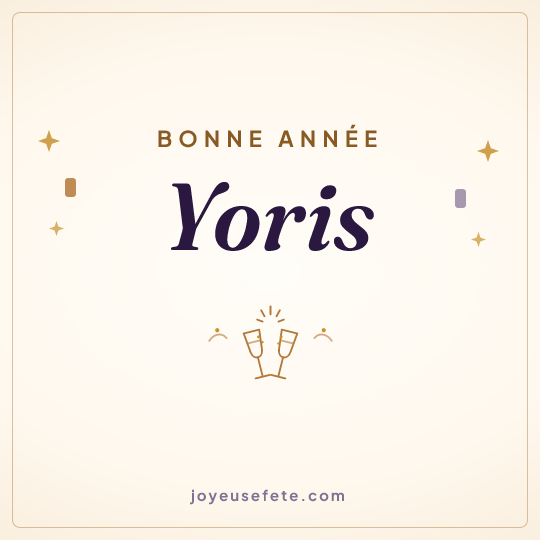 Image carrée « Bonne année Yoris » pour WhatsApp