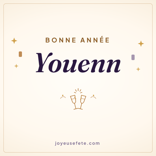 Image carrée « Bonne année Youenn » pour WhatsApp